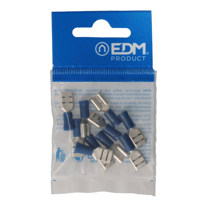 Edm Terminal Faston pré-isolé femelle 6,3 mm, blister de 10 unités Edm Terminal Faston pré-isolé femelle 6,3 mm, blister de 10 unités