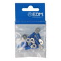 Edm Terminal préisolé rond PVC, ø int. 3,5mm - ø ext. 8,5mm, métallique/bleu, blister 10 unités