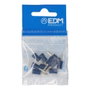 Edm Terminal préisolé pointe PVC blister 10 unités Ø 0,25 x 2,2 cm acier métallique bleu