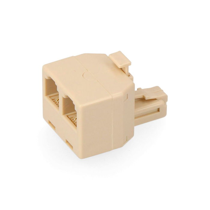 Edm Adaptateur téléphone sortie double blanc Edm Adaptateur téléphone sortie double blanc