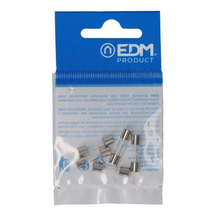 Edm Fusible 5 x 20 mm 6 A avec indicateur de fusion, lot de 5 Edm Fusible 5 x 20 mm 6 A avec indicateur de fusion, lot de 5