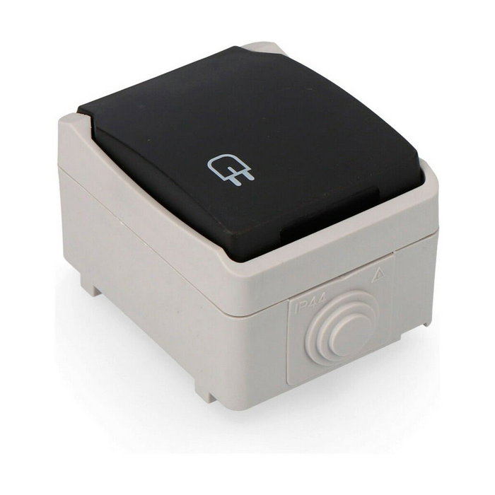 Socle de prise EDM Gris Surface 16 A Avec couvercle Socle de prise EDM Gris Surface 16 A Avec couvercle