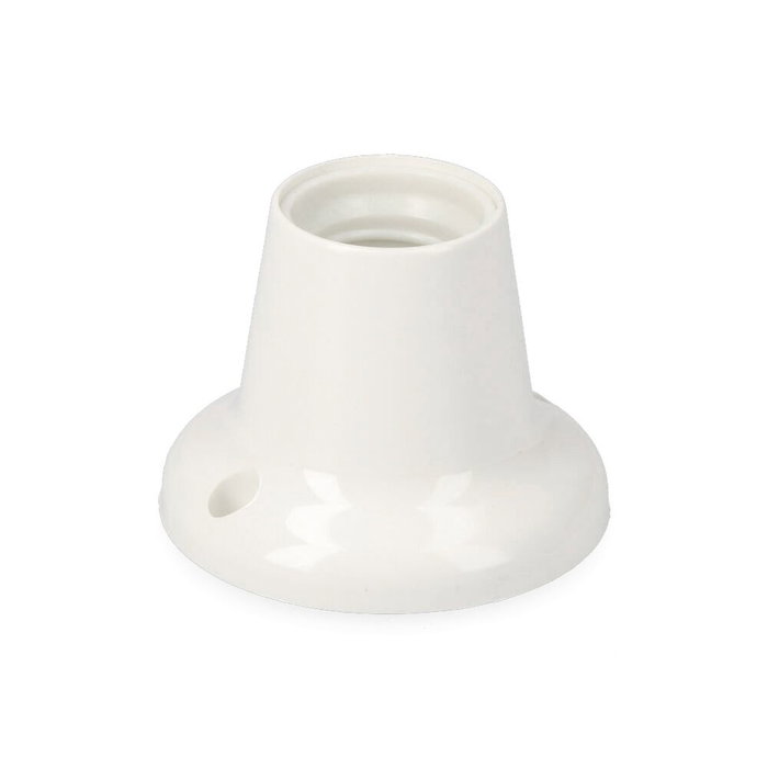 Edm Portalamparas E27, Zocalo Recto, 4A 250V, Blanc, Max 40W, Diamètre Base 7.5 cm x Hauteur 5.5 cm Edm Portalamparas E27, Zocalo Recto, 4A 250V, Blanc, Max 40W, Diamètre Base 7.5 cm x Hauteur 5.5 cm