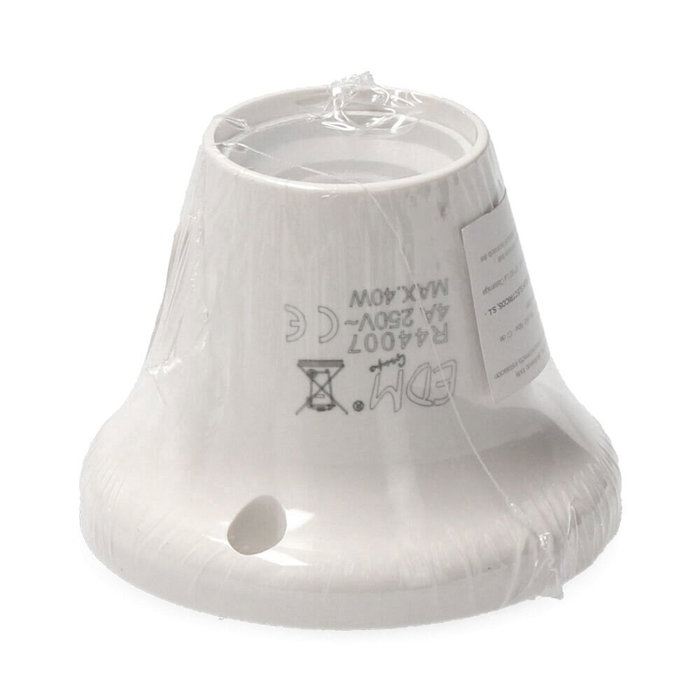 Edm Portalamparas E27, Zocalo Recto, 4A 250V, Blanc, Max 40W, Diamètre Base 7.5 cm x Hauteur 5.5 cm Edm Portalamparas E27, Zocalo Recto, 4A 250V, Blanc, Max 40W, Diamètre Base 7.5 cm x Hauteur 5.5 cm