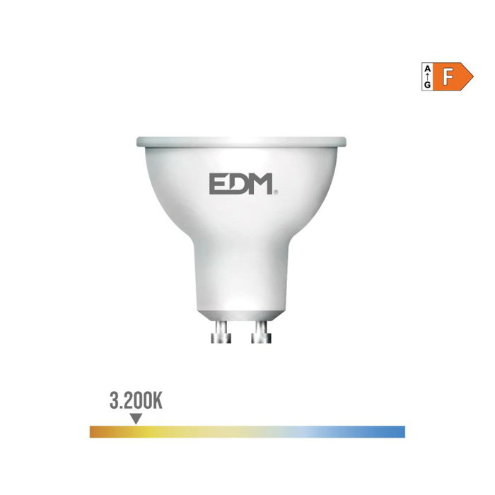 Edm Ampoule LED dicroïque GU10 7W 600 lm 3200K Lumière chaude Edm Ampoule LED dicroïque GU10 7W 600 lm 3200K Lumière chaude