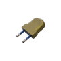 Pack de 2 fiches européennes bipolaires dorées 10A 4mm 250V