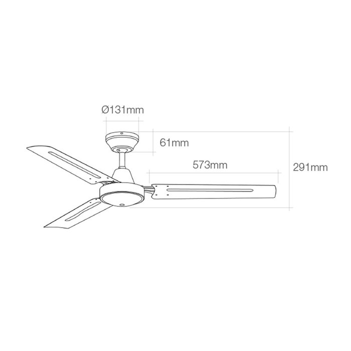 Ventilateur de Plafond EDM 33981 Blanc 60 W Ø 140 cm industriel