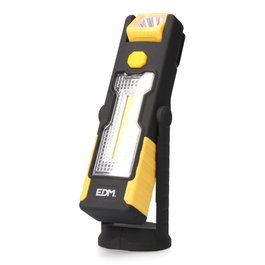 Edm Lampe torche LED XL 2 en 1 avec crochet et aimant 230 lumens, piles AAA incluses