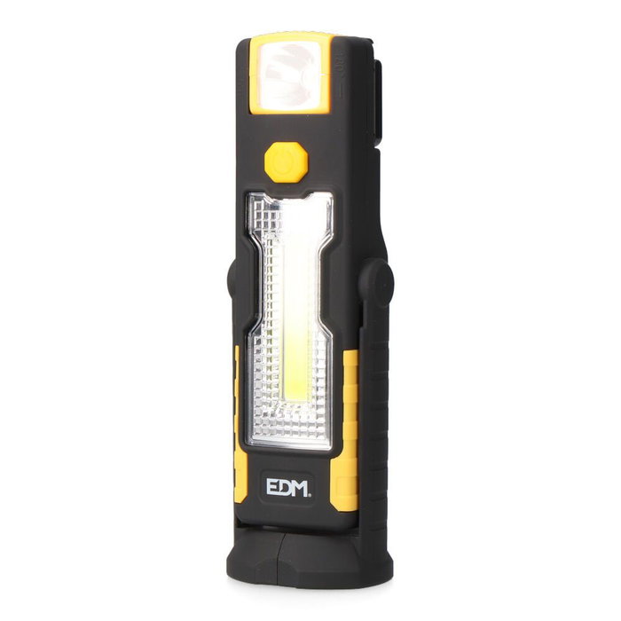 Edm Lampe torche LED XL 2 en 1 avec crochet et aimant 230 lumens, piles AAA incluses