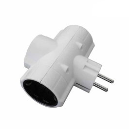 Edm Clavija triple économique T / t latéral 16A 250V 4,8mm blanc