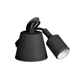 Edm Lampe Suspendue Silicone E27 60W Noir 4,4x100cm