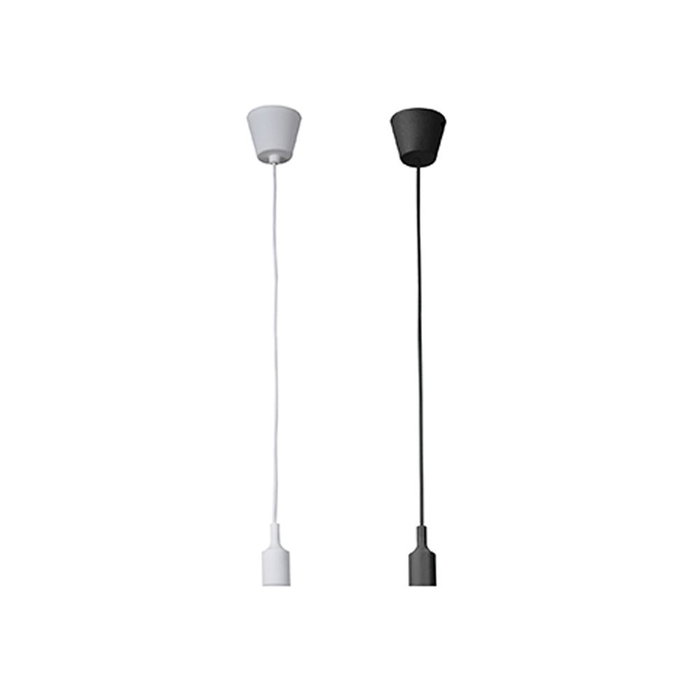 Edm Lampe Suspendue Silicone E27 60W Noir 4,4x100cm