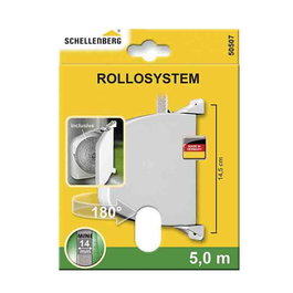 Schellenberg Recogedor extérieur abatible giratoire 180° avec 5 m de cintre, blanc, 28 x 159 x 120 mm
