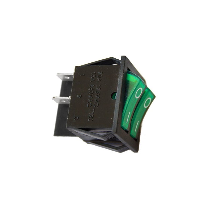 Edm Interrupteur double 15A 250V vert Edm Interrupteur double 15A 250V vert