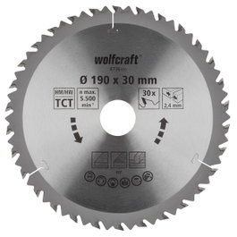 Wolfcraft Disque de scie circulaire manuel CT, ø190 mm, 30 dents