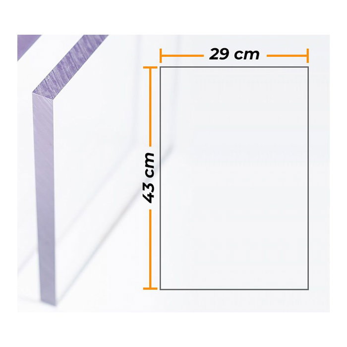 Compossar Plaque polycarbonate compact transparent 4 mm 29 x 43 cm haute résistance