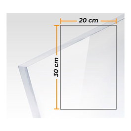 Compossar Plaque Métacrylate Transparente Coulée 3mm 20x30cm - Découpe, Résistant UV, Léger