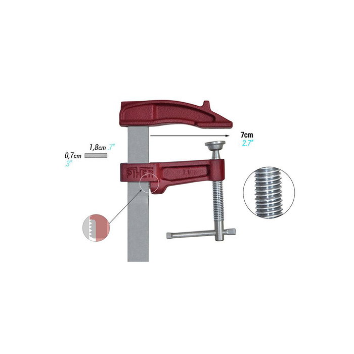 Serre-joint à vis Piher M-12 01012 Acier 12 cm Serre-joint à vis Piher M-12 01012 Acier 12 cm