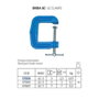 Piher Pih7005 Sergent de serrage G-5 en tôle bleu 10 x 12 x 1 cm