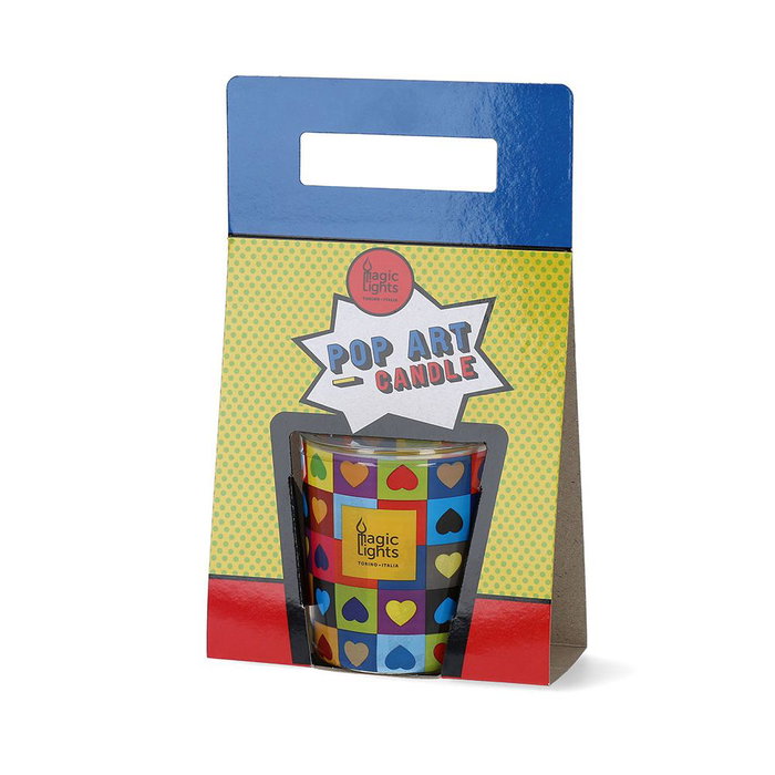 Magic Lights Bougie en verre Pop Art Ø7,5x8,4cm Cœurs