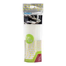 Rapid Fun to fix 23499500 Barre de colle thermofusible transparente Ø12 x 190 mm, 10 pièces