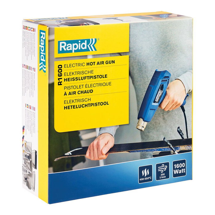 Rapid Pistole à Air Chaud R1600 1600W - Décapeur Thermique pour Bricolage, 2 Températures 400/550°C Rapid Pistole à Air Chaud R1600 1600W - Décapeur Thermique pour Bricolage, 2 Températures 400/550°C