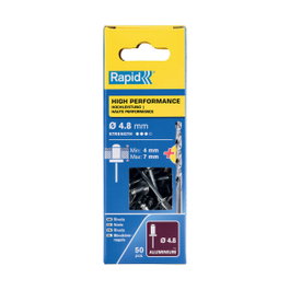 Rapid Remaches aluminium Ø4.8 x 10 mm blister 50 pièces avec foret