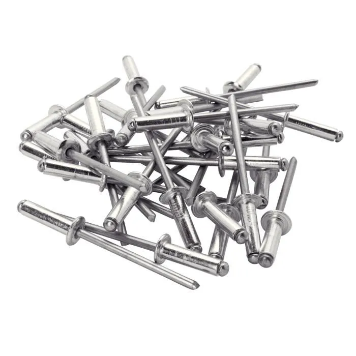 Rapid Rivets Aluminium 4 x 12 mm - Boîte de 500 Pièces - Rivets Pop en Alu Gris pour Assemblage Métal et Plastique