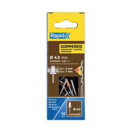 Rapid Rivets en aluminium cuivré Ø4 x 10 mm, blister de 50 pièces avec foret