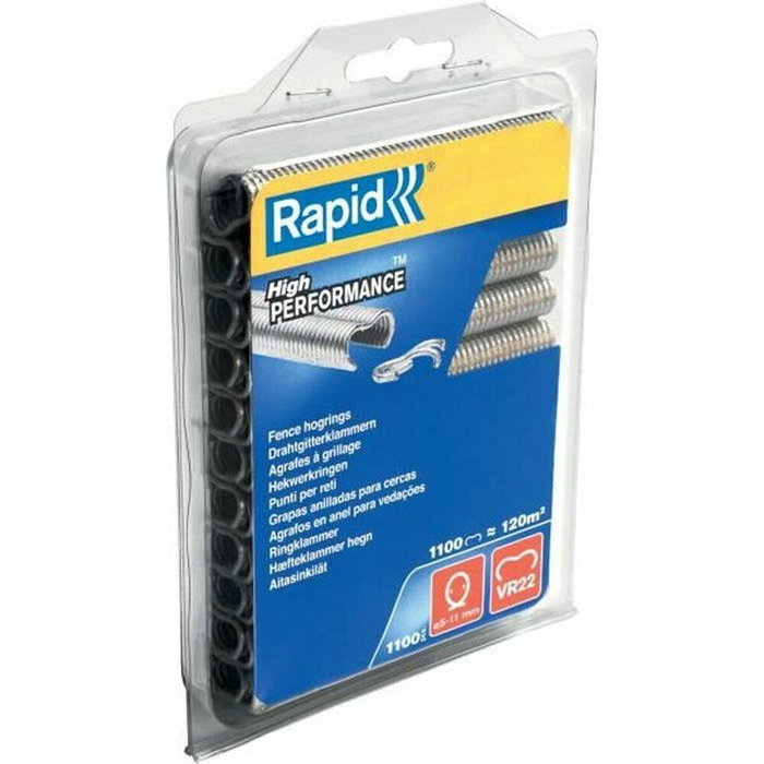 Rapid Agrafes VR22 en acier galvanisé pour pose de clôture, Blister 1100