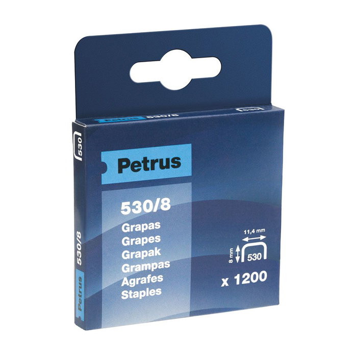 Petrus Agrafes modèle 530/8 mm, 1200 pièces Petrus Agrafes modèle 530/8 mm, 1200 pièces