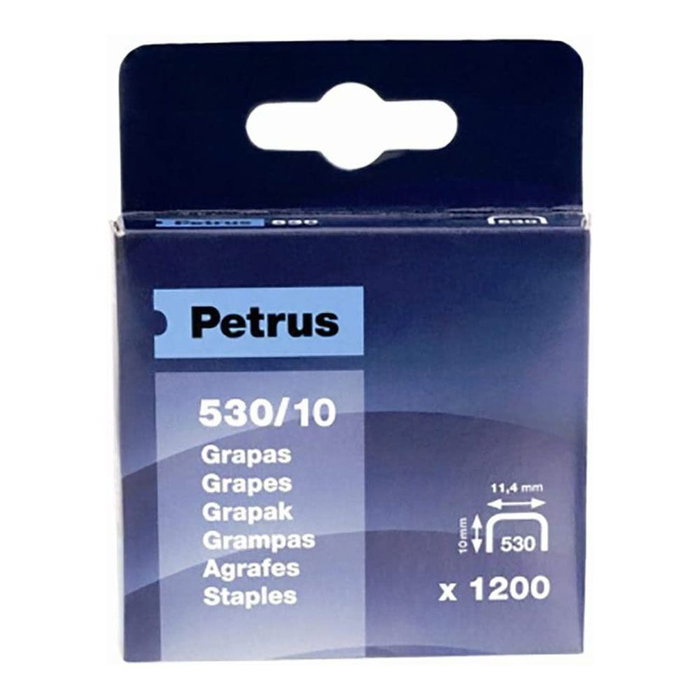 Petrus Agrafes modèle 530/10 mm, 1200 pièces, Cuivre Petrus Agrafes modèle 530/10 mm, 1200 pièces, Cuivre