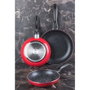 San Ignacio Sg-6855 Set 3 Poêles Aluminium Pression Antiadhésif Marbré Rouge 16/20/24 cm