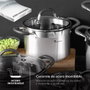 Masterpro Casserole Foodies avec Couvercle 5 L Ø 24 x 12 cm