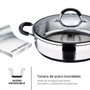 Masterpro Casserole Foodies avec couvercle, 3,8 L, Ø 28 cm, Noir