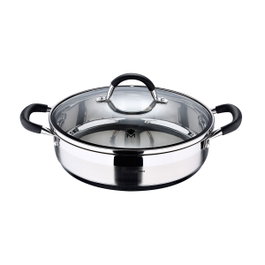 Masterpro Casserole Foodies avec couvercle, 3,8 L, Ø 28 cm, Noir