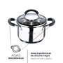 Masterpro Foodies BGMP-1504-BK Olla en acier inoxydable Ø16x10cm 1,8L avec couvercle en verre Compatible induction