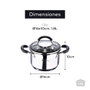 Masterpro Foodies BGMP-1504-BK Olla en acier inoxydable Ø16x10cm 1,8L avec couvercle en verre Compatible induction