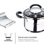Masterpro Foodies BGMP-1504-BK Olla en acier inoxydable Ø16x10cm 1,8L avec couvercle en verre Compatible induction