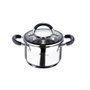 Masterpro Foodies BGMP-1504-BK Olla en acier inoxydable Ø16x10cm 1,8L avec couvercle en verre Compatible induction