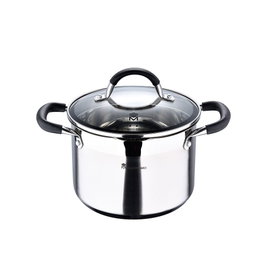 Masterpro Bgmp-1505-bk Marmite 4L Acier Inoxydable avec Couvercle Ø20x14cm Foodies Compatible Induction
