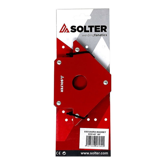 Solter Escuadre magnétique 45° 90° 8,2 x 11,7 x 1,4 cm Force traction 11 kg