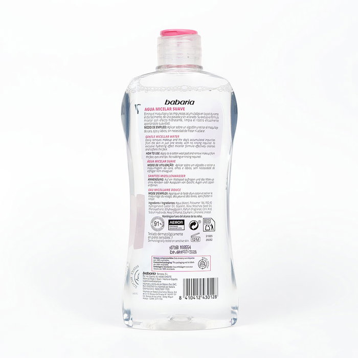 Babaria Eau micellaire démaquillante à l'huile de rose musquée 400 ml