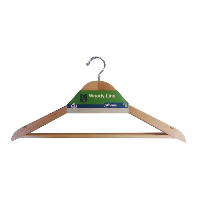 Cintres Mondex Costume Écologique Naturel Bois 3 Unités (43 x 22,5 cm) Cintres Mondex Costume Écologique Naturel Bois 3 Unités (43 x 22,5 cm)