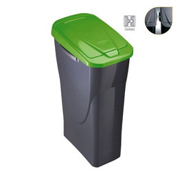 Mondex Ecobin poubelle avec couvercle vert 25L 21,5 x 36 x 51cm