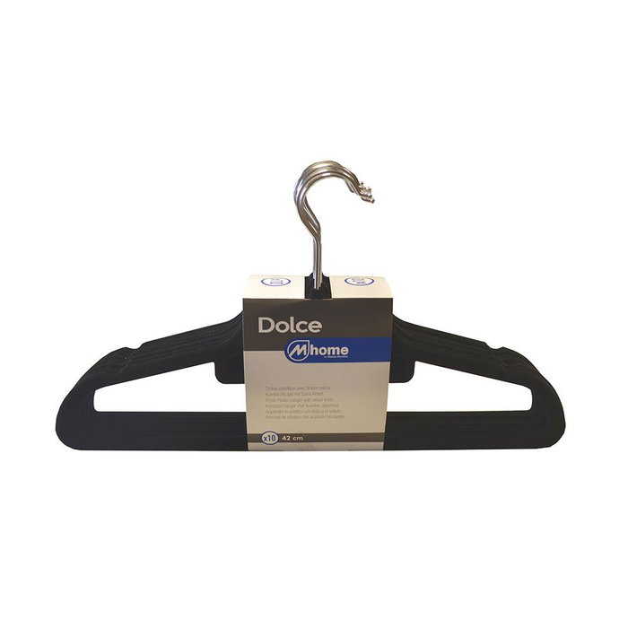 Cintres Mondex Noir Plastique Velours 10 Unités (42 cm) Cintres Mondex Noir Plastique Velours 10 Unités (42 cm)