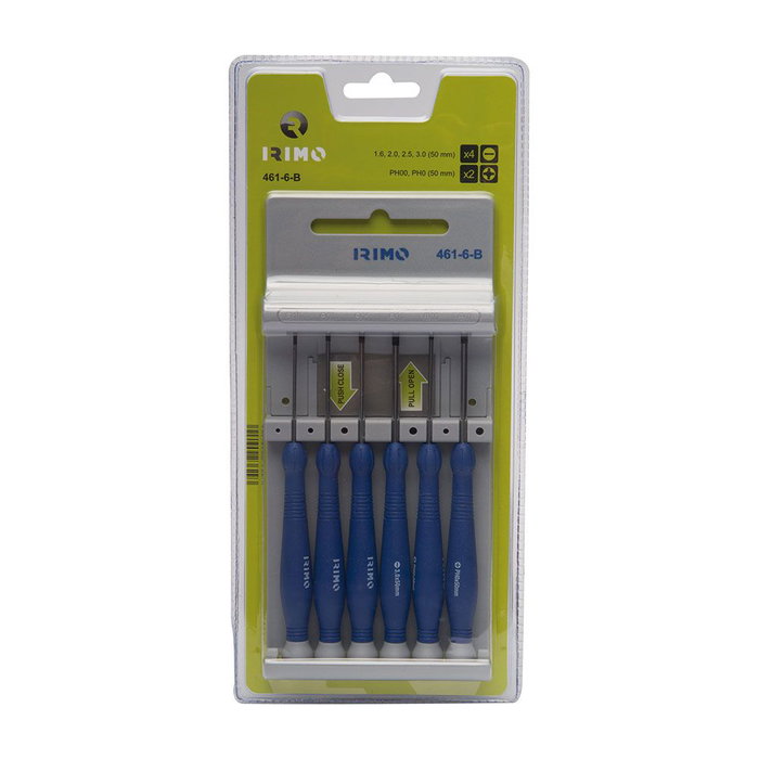 Jeu de tournevis Irimo 461-6-b PH0-PH00-PH000 1,6-2-2,5-3 mm Jeu de tournevis