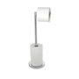 Wenko 19637100 Porte-rouleaux de papier toilette avec rechange en acier inoxydable 2 en 1