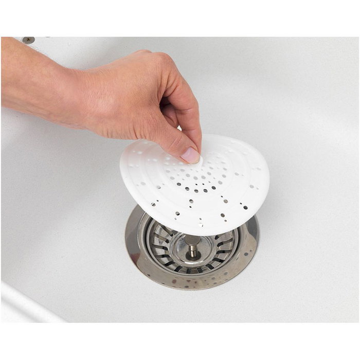 Filtre d'évier Wenko 8183100 sava 12 x 0,3 cm Blanc Silicone