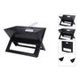 Barbecue pliable à charbon 45 x 30 x 35 cm - Pliable en X - Noir